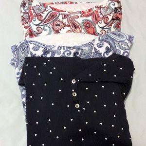 3 Croft & Barrow 3/4 sleeve Knit Tops Size 1X